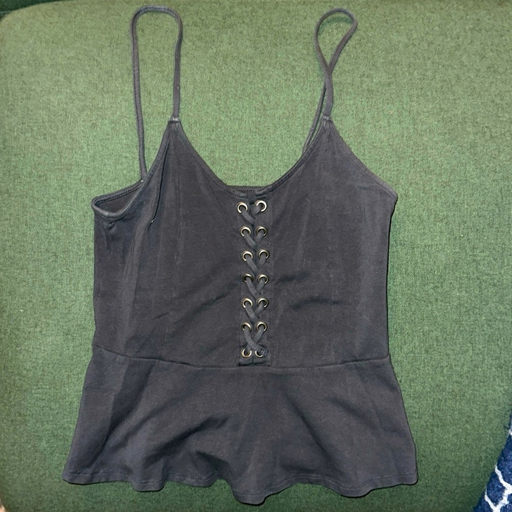 American Eagle gray peplum tank top